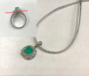 リングからペンダントへリフォーム