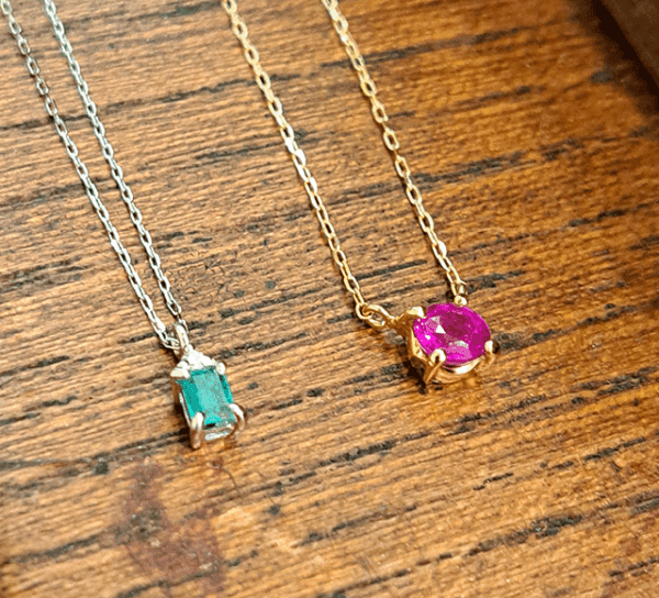 K18ルビー/エメラルドペンダント