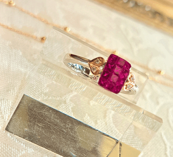 K18WGルビーリング