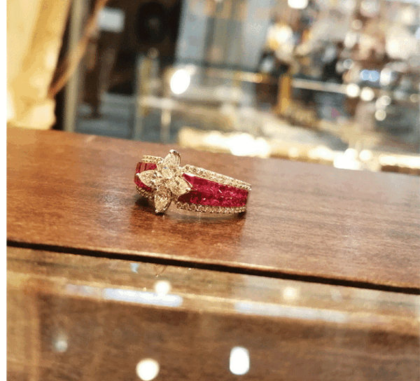 K18WGルビーリング