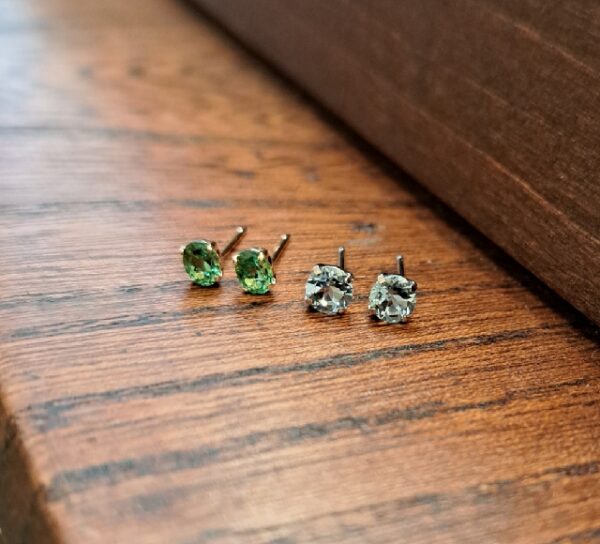 アクアマリン/グリーンガーネットピアス