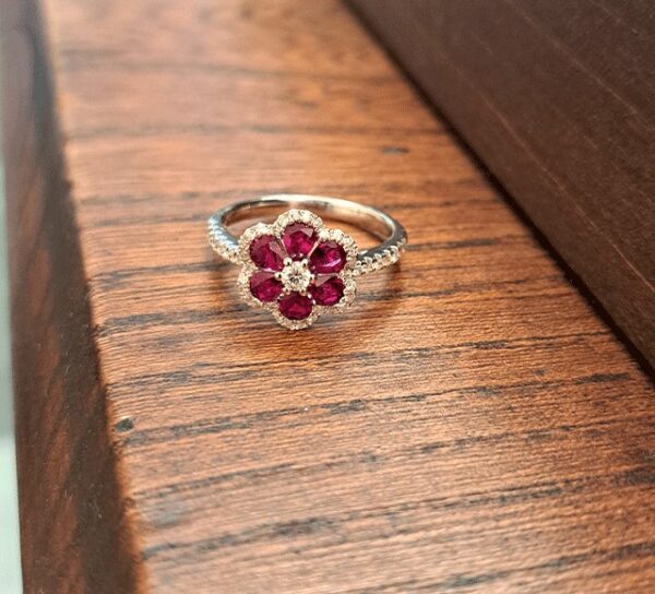 K18WGルビーリング