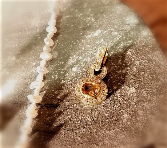 k18シトリンペンダントトップ