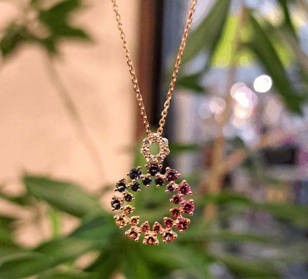 K18カラーサファイア/ダイヤペンダント