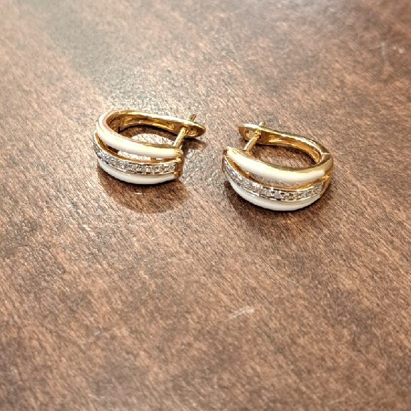 K18ダイヤ/エナメルピアス