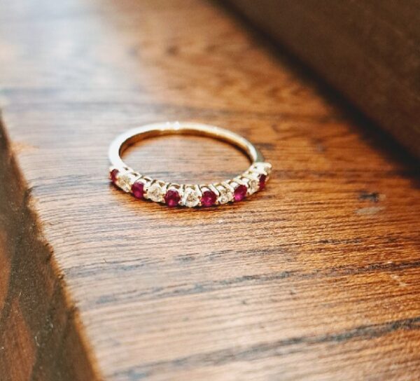 K18ダイヤ/ルビーリング