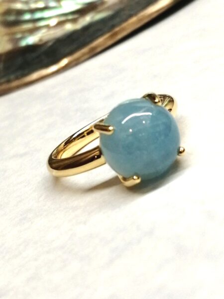 k18ミルキーアクアマリンリング