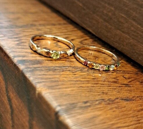 K18ペリドットリング/k18マルチカラーリング