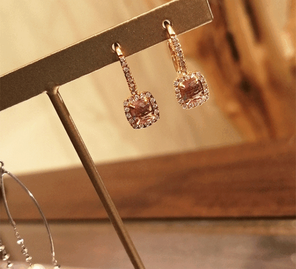 K18ピンクアメジストピアス