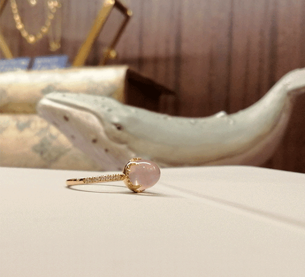 K18ローズクオーツリング