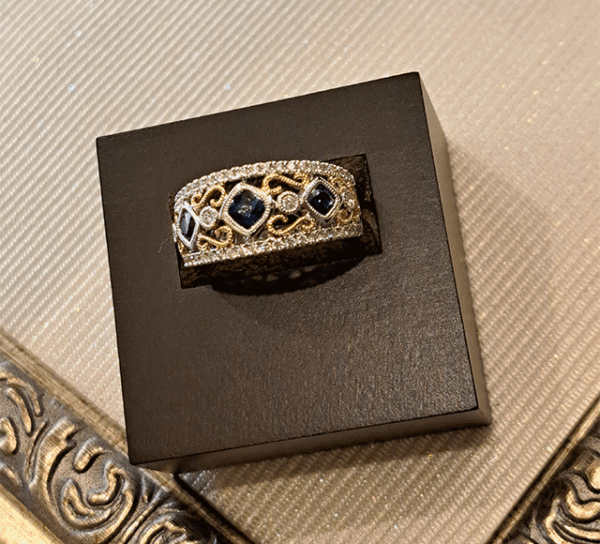 K18サファイアリング