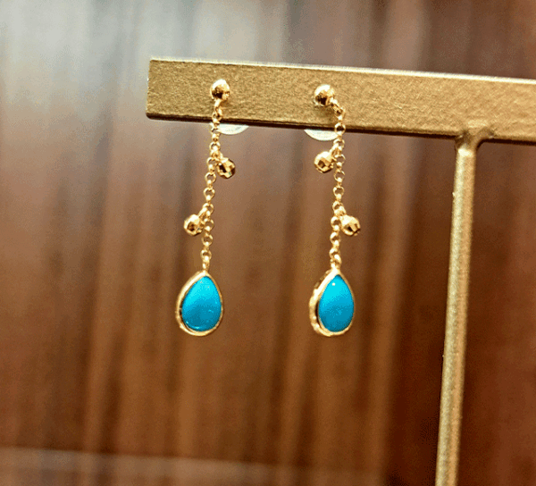 K18ターコイズピアス