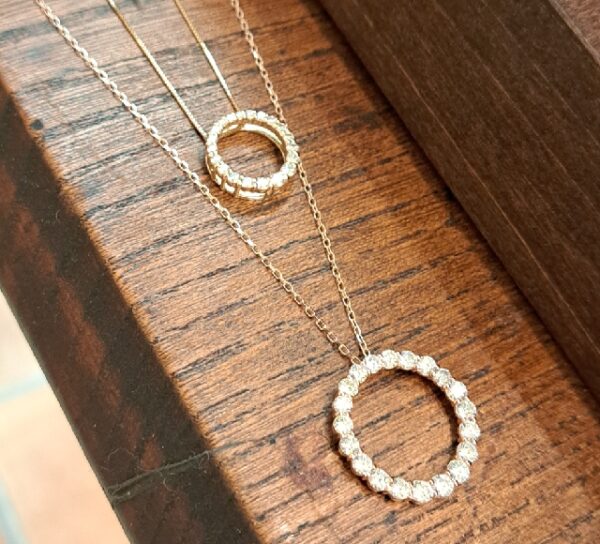 K18pgダイヤペンダント