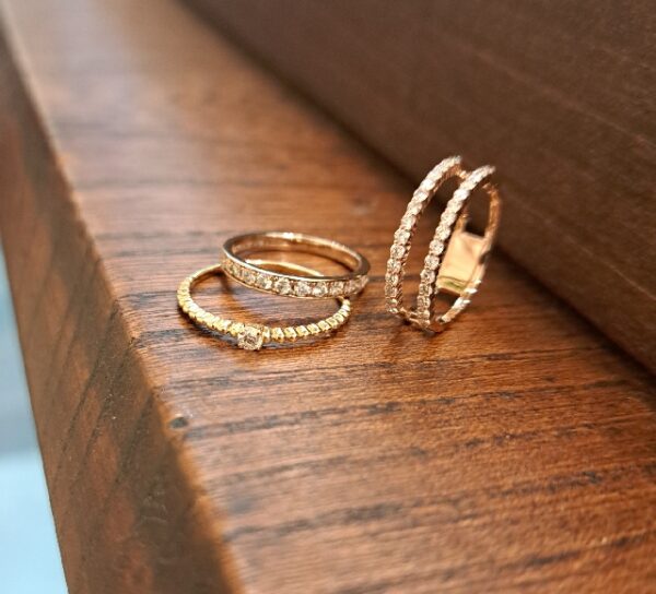 K18pgピンキーリング/k18ダイヤリング