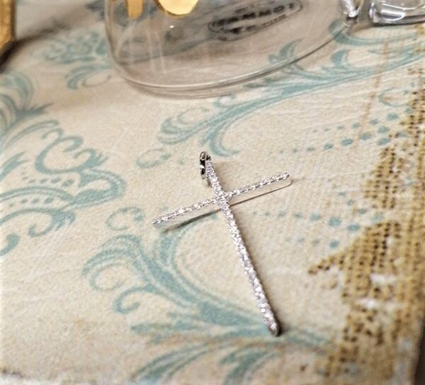 K18WGクロスペンダントトップ