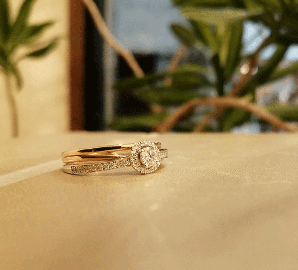 K18WG/PGダイヤモンドリング