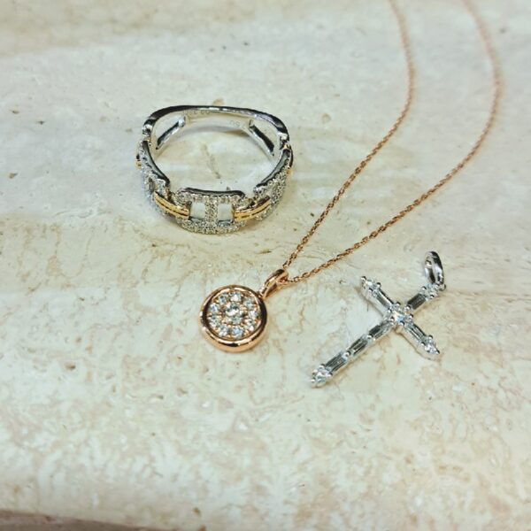 K18wgリング/pgペンダント/wgクロスペンダントトップ