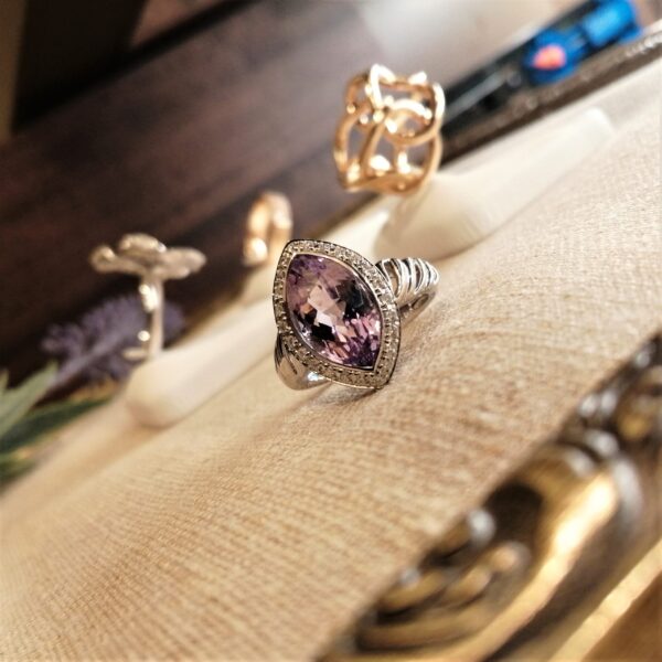 K18WGローズアメジストリング