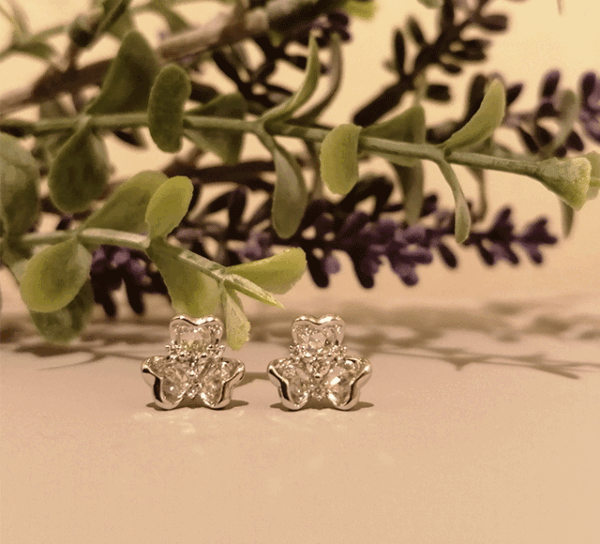 K18WGローズカットダイヤモンドピアス