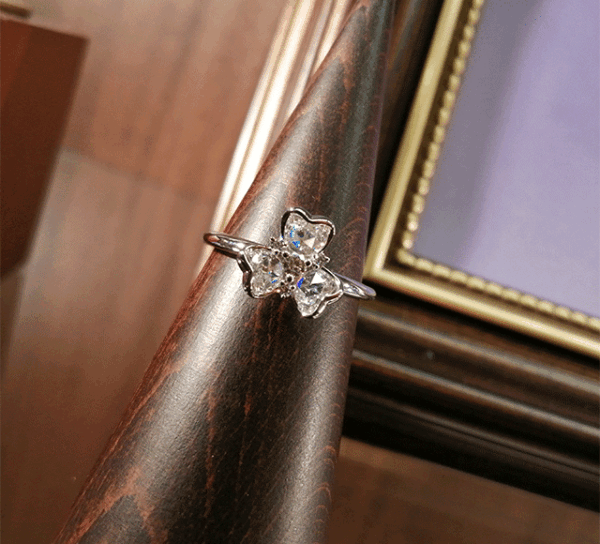 K18WGローズカットダイヤモンドリング