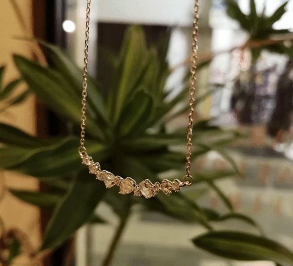 K18WGローズカットネックレス