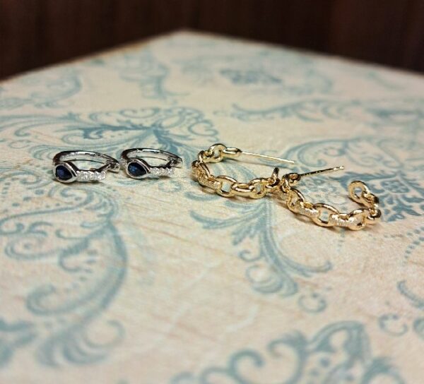 K18WGサファイアピアス/K18ピアス