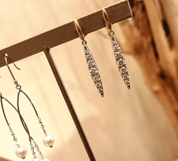 K18WG/YGダイヤピアス