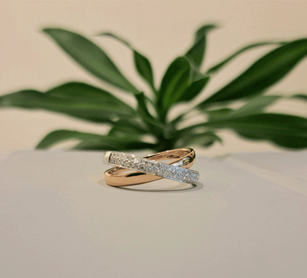 K18WG/YGダイヤモンドリング