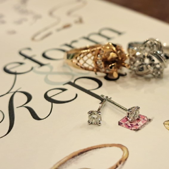 リングからプラチナピアスへリフォーム