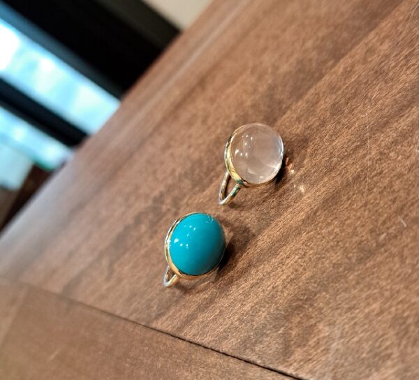 ターコイズ/ローズクォーツリング