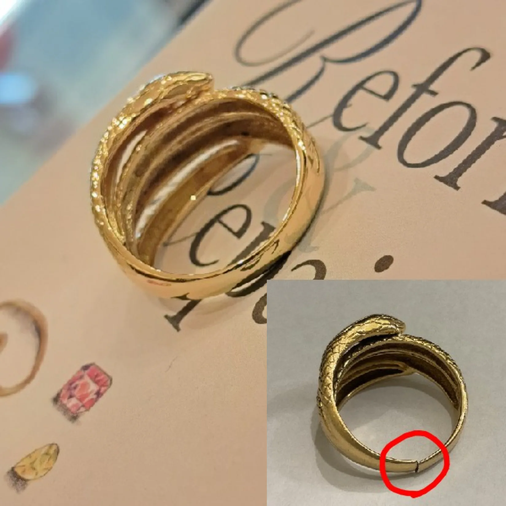 K18リング修理と新品仕上げの修理実例メイン画像